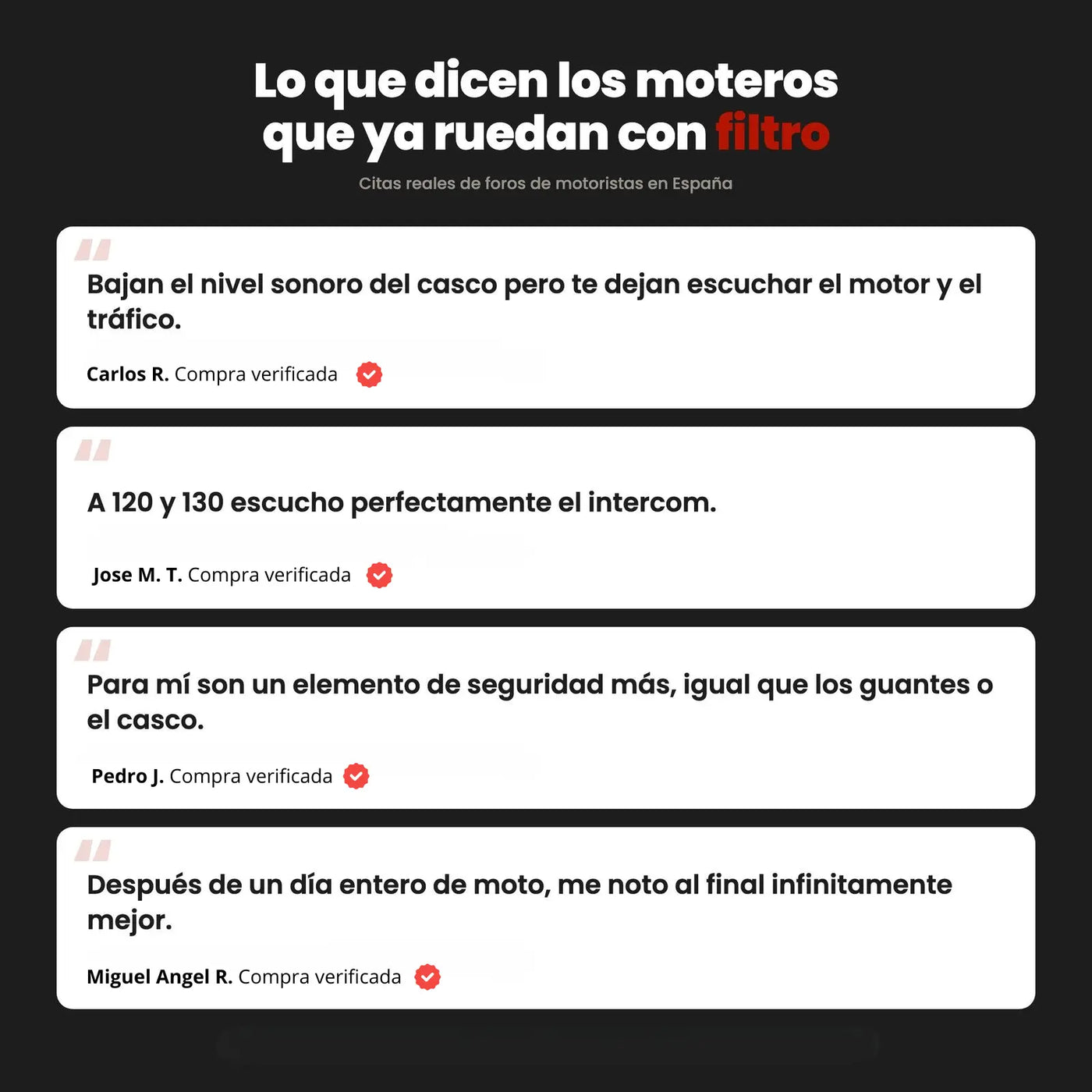 Moto EarPlugs - Filtro de moto -27db